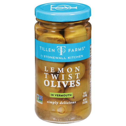 Tillen Farms Lemon Twist Olives in Vermouth 12 oz