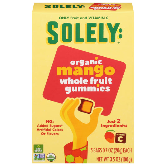 Solely Organic Whole Fruit Mango Gummies 5 - 0.7 oz Bags