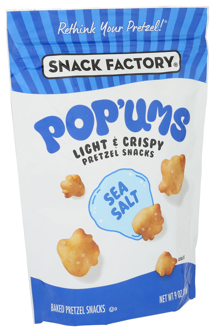 Snack Factory, Pretzel Snacks Pop'ums Sea Salt, 9 Oz