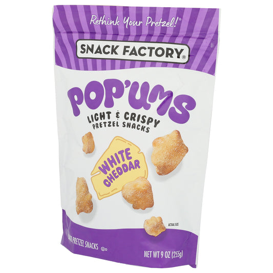 Snack Factory, Pretzel Snacks Pop'ums White Cheddar, 9 Oz