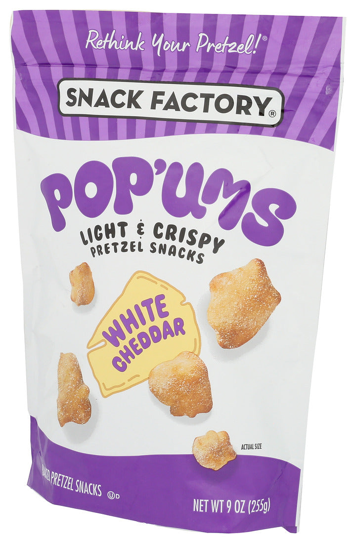 Snack Factory, Pretzel Snacks Pop'ums White Cheddar, 9 Oz
