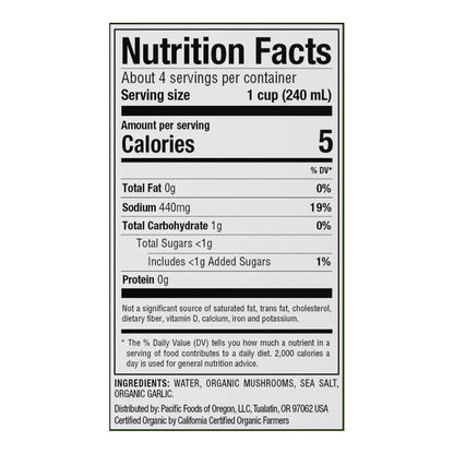 Pacific Foods Organic Mushroom Broth 32 oz