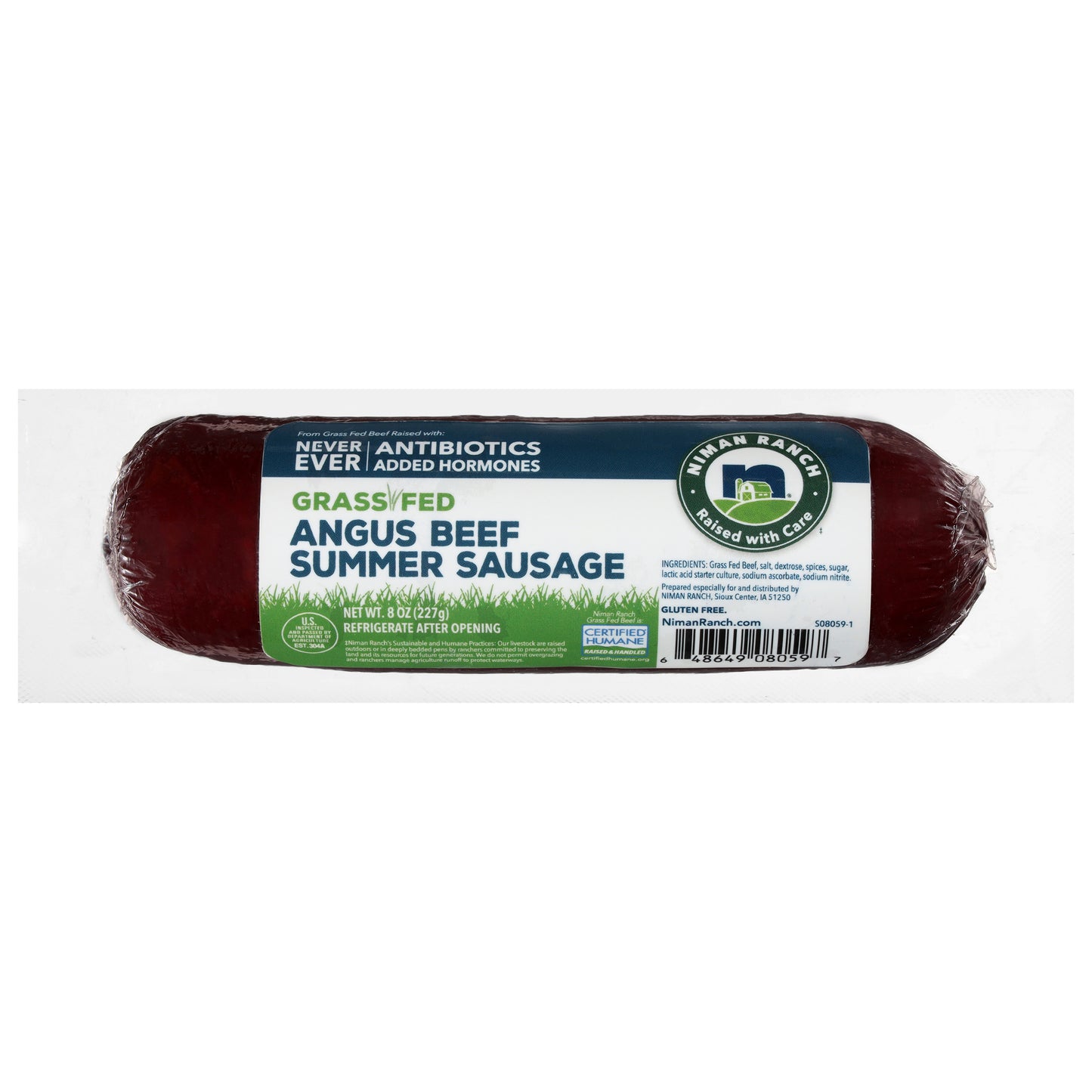 Niman Ranch Grass Fed Angus Beef Summer Sausage 8 oz
