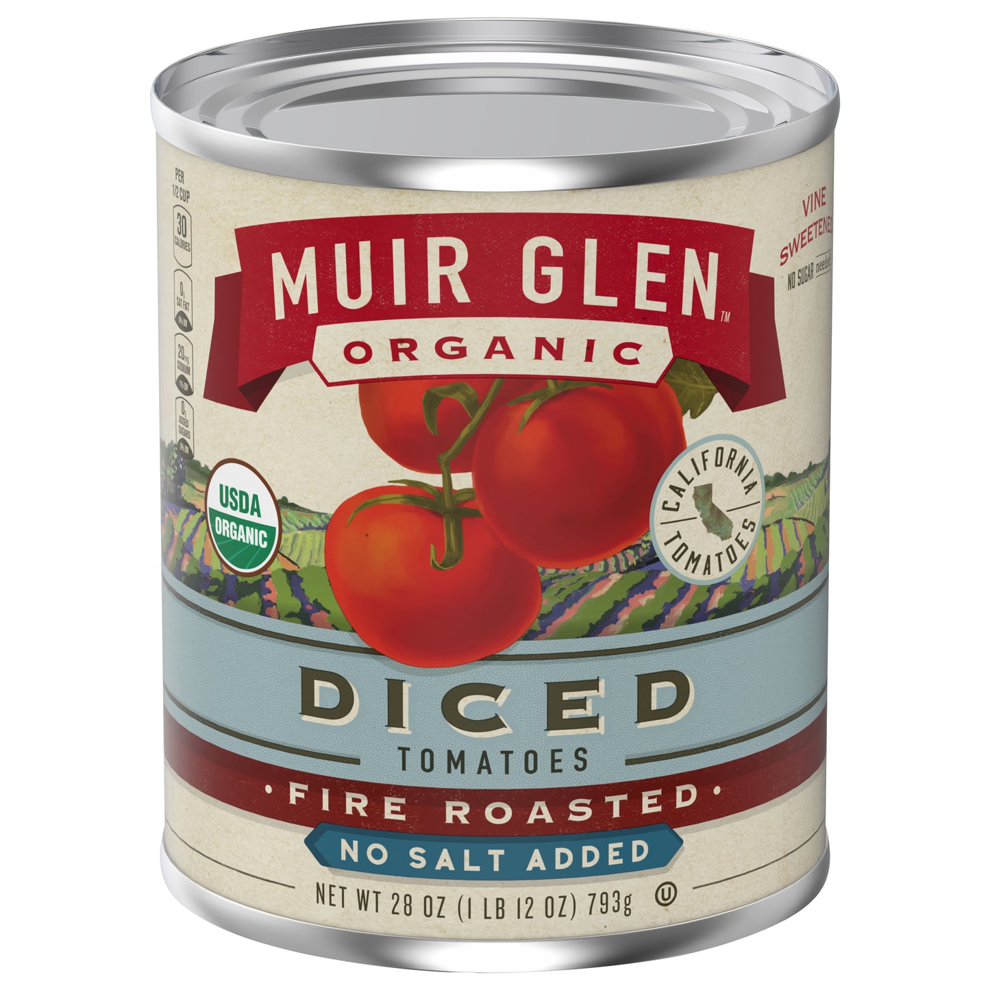 Muir Glen Organic Fire Roasted Diced Tomatoes No Salt Added, 28 oz