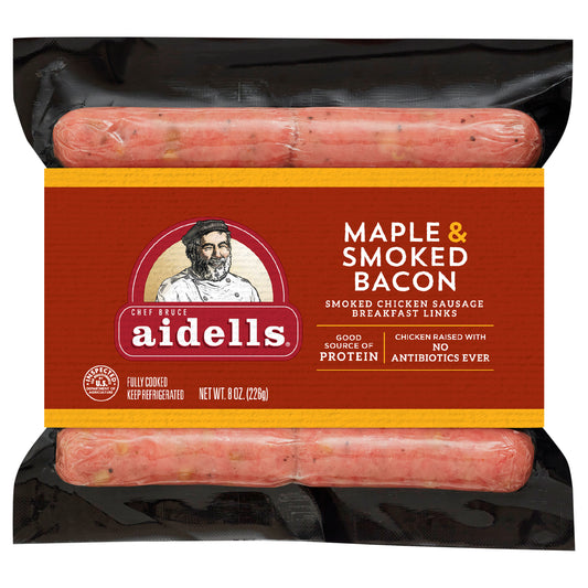 Aidells® Smoked Chicken Sausage Breakfast Links, Maple & Smoked Bacon, 8 oz. (10 Fully Cooked Links)