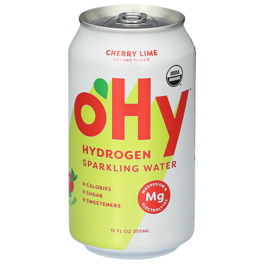 OHY Hydrogen Cherry Lime Organic Flavor Sparkling Water 12 fl oz