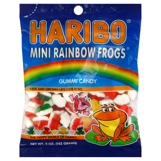 Haribo Gummi Candy 5 oz - MINI RAINBOW FROGS GUMMI CANDY