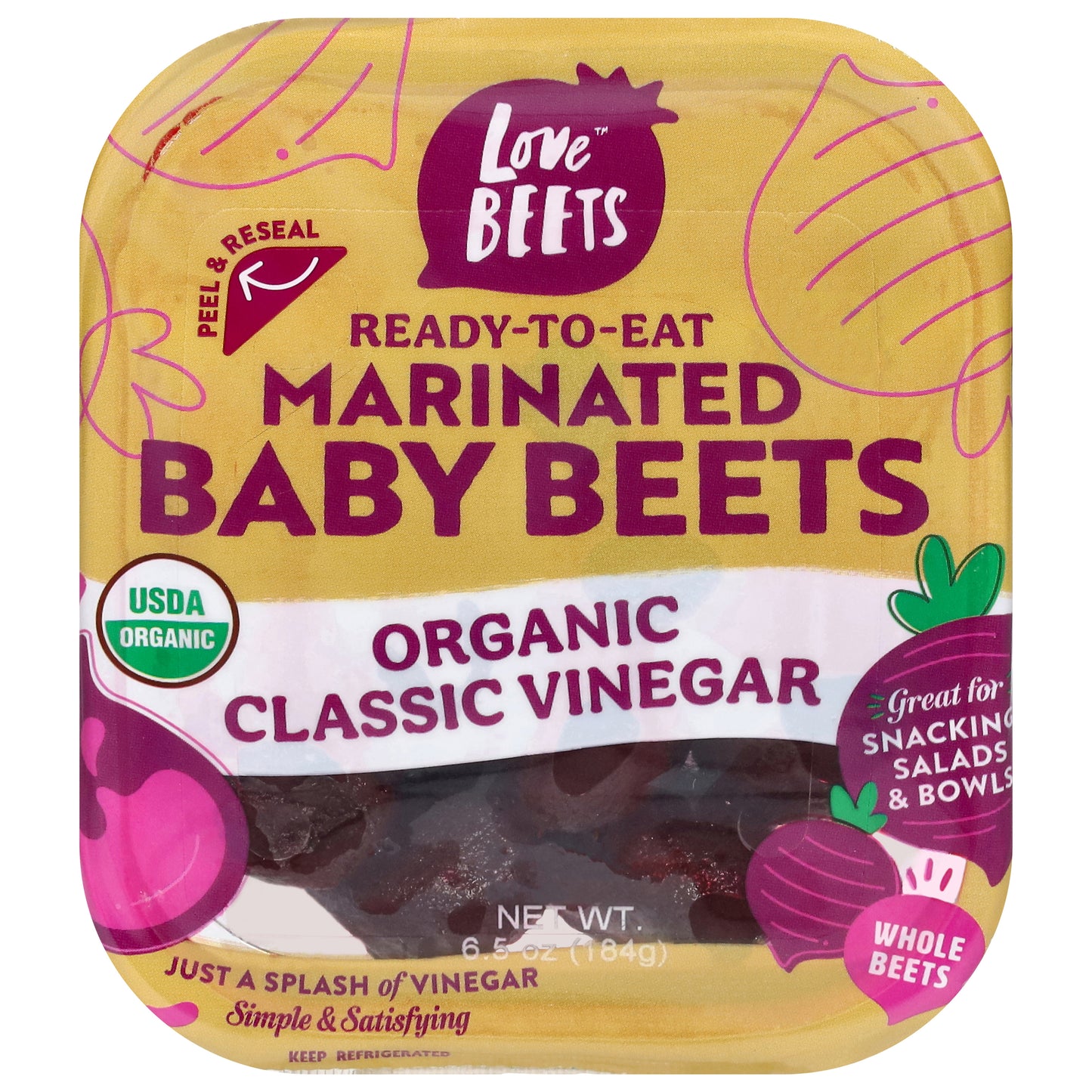 Love Beets Marinated Organic Classic Vinegar Baby Beets 6.5 oz