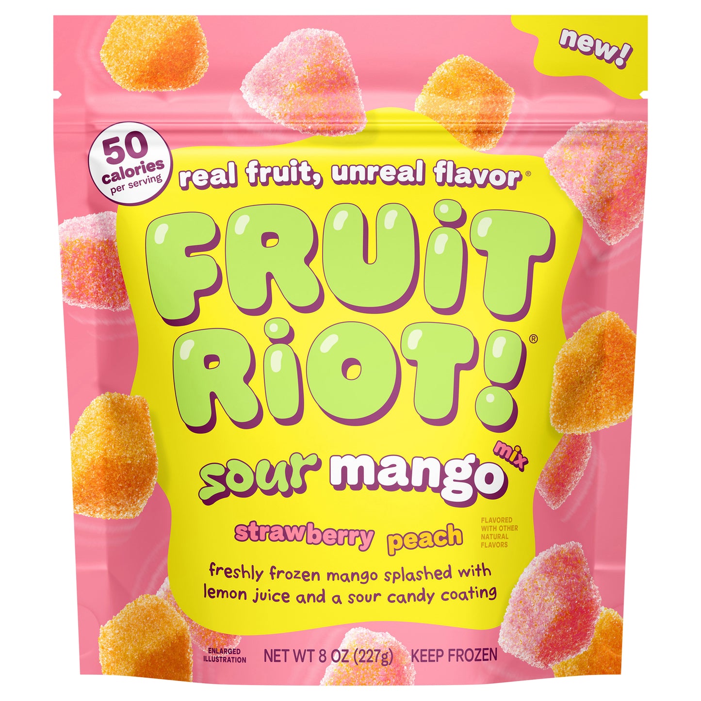 Fruit Riot Sour Candy Mixed Mango, Real Frozen Fruit, 8oz