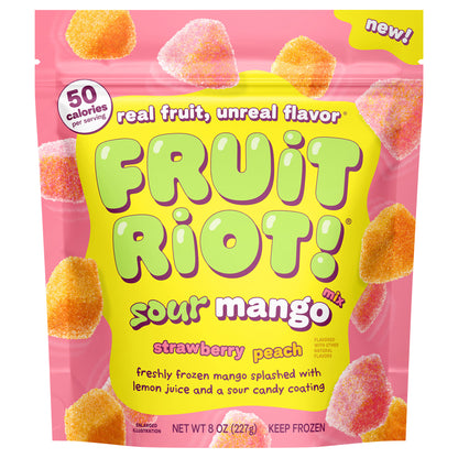 Fruit Riot Sour Candy Mixed Mango, Real Frozen Fruit, 8oz