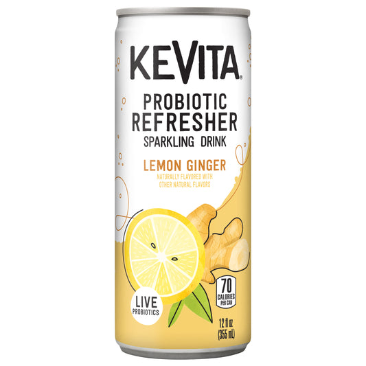 KeVita Sparkling Probiotic Drink, Lemon Ginger, 12 Fl Oz Can