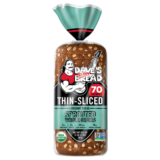 Dave's Killer Bread Sprouted Whole Grains Thin-Sliced, Whole Grain Organic Bread, 20.5 oz Loaf