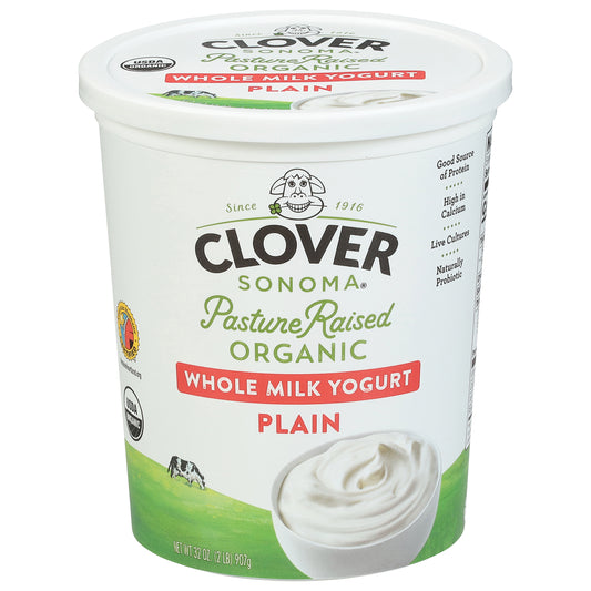 Clover Sonoma Organic Pasture Raised Whole Milk Plain Yogurt 32 oz