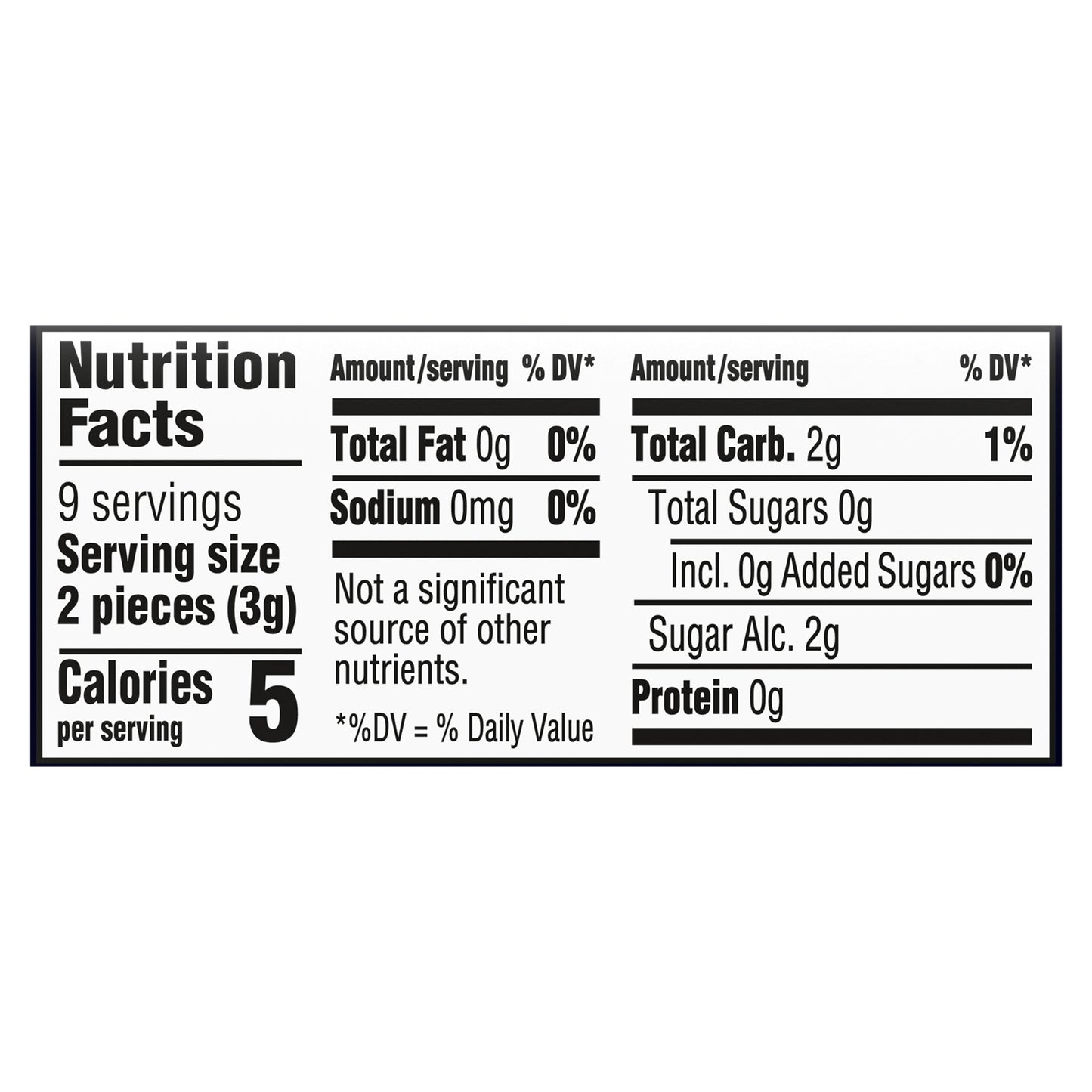 ECLIPSE Winterfrost Sugar Free Chewing Gum, Single Pack, 18 Piece