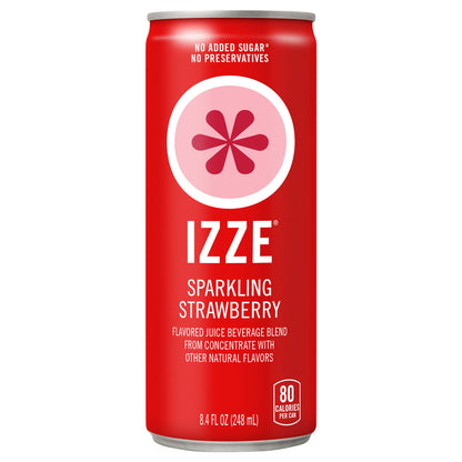 Izze Sparkling Juice Flavored Beverage Strawberry 8.4 Fl Oz