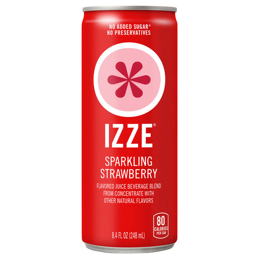 Izze Sparkling Juice Flavored Beverage Strawberry 8.4 Fl Oz