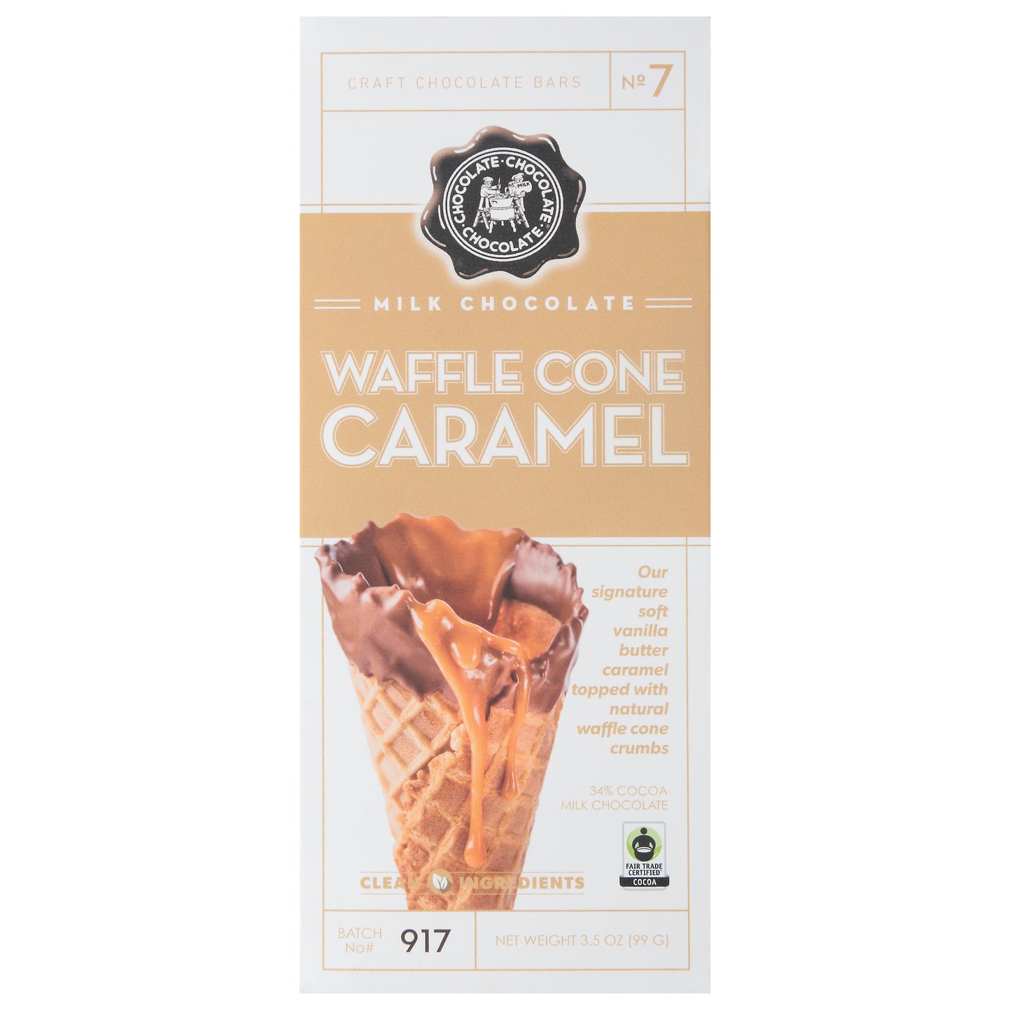 Chocolate Chocolate Chocolate Waffle Cone Caramel Milk Chocolate 3.5 oz