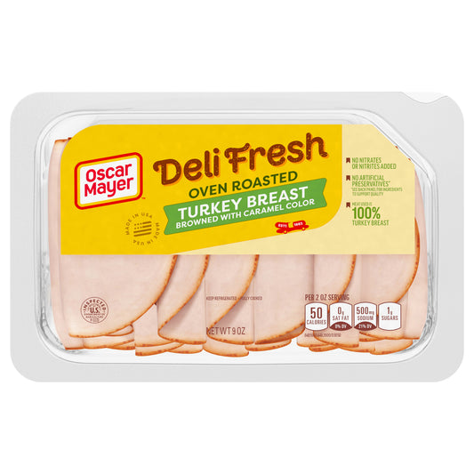 Oscar Mayer Deli Fresh Oven Roasted Turkey Breast, for a Low Carb Lifestyle, 9 oz Tray