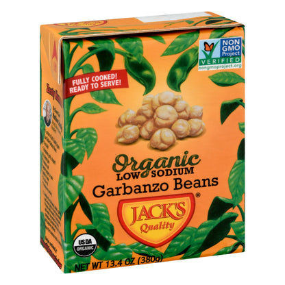 Jacks Quality Organic Low Sodium Garbanzo Beans 13.4 oz