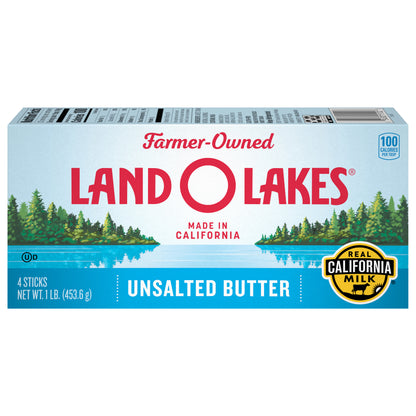 Land O Lakes Unsalted Butter, 4 sticks, 1 lb pack