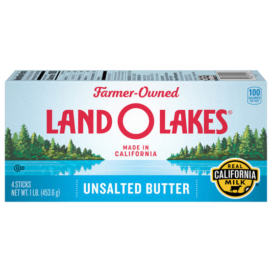 Land O Lakes Unsalted Butter, 4 sticks, 1 lb pack