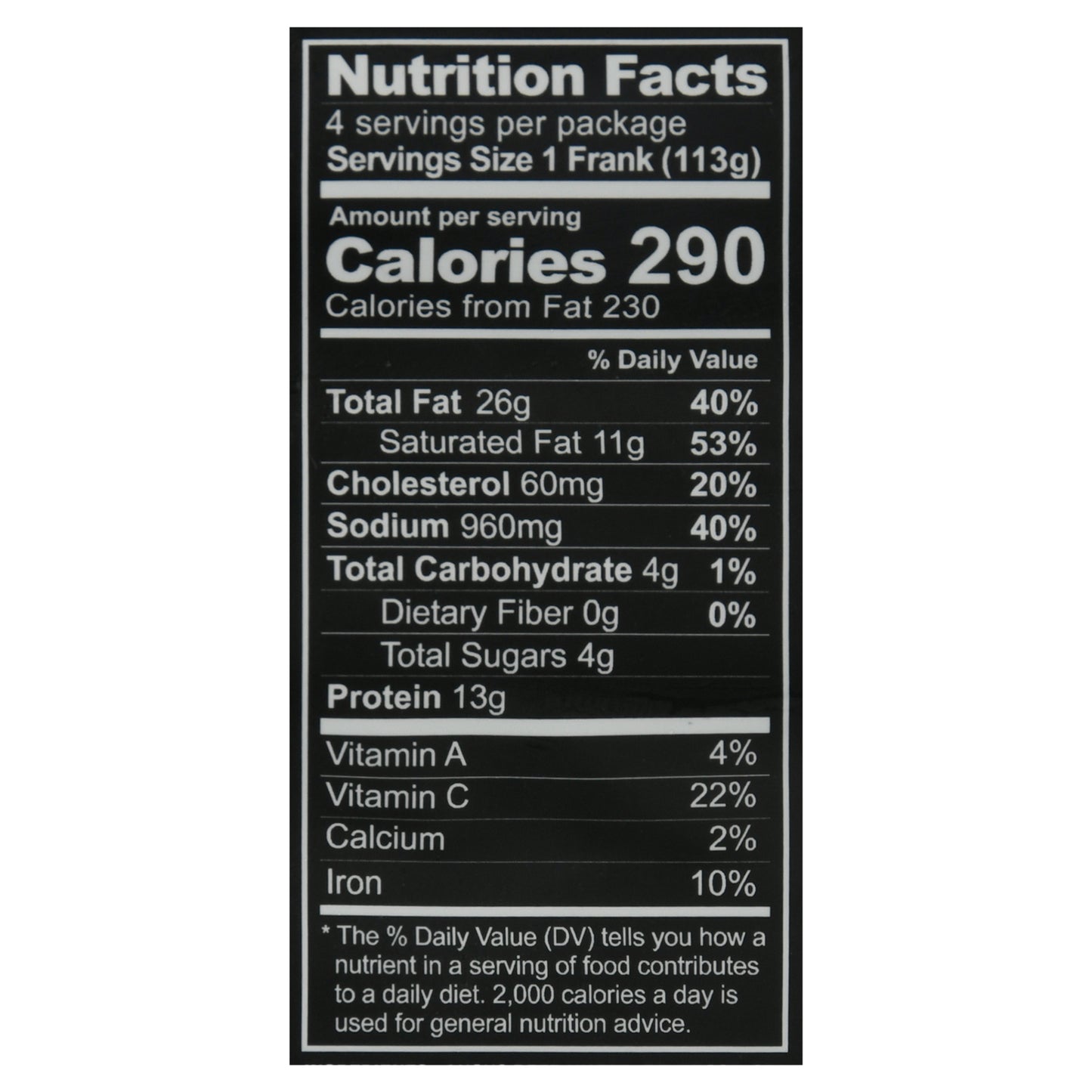 Miller's Uncured Angus Beef Franks 4 ea
