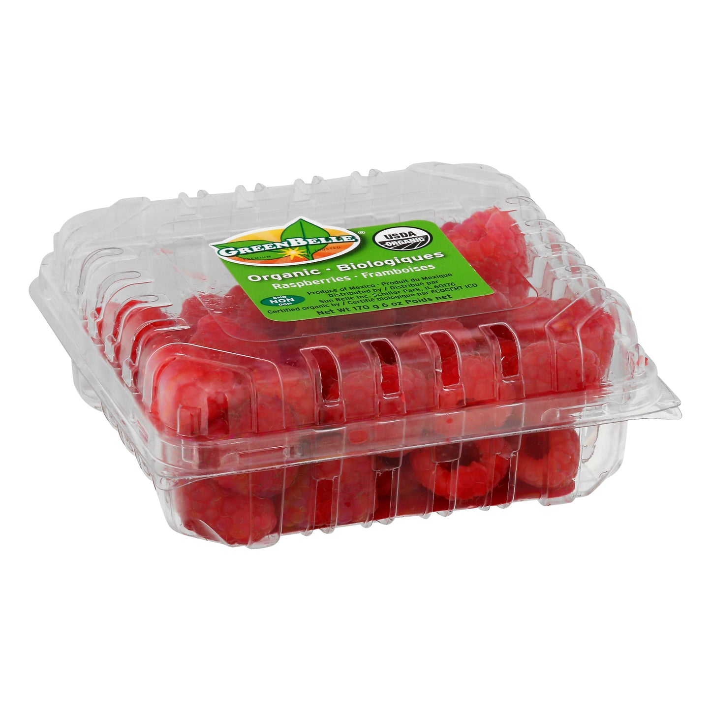 GreenBelle Organic Raspberries 170 gr