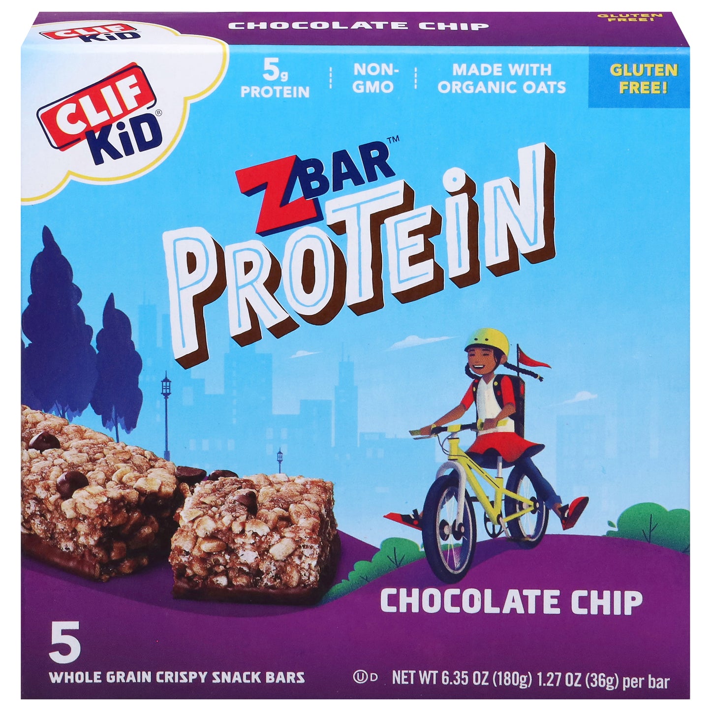 Zbar Protein Whole Grain Crispy Chocolate Chip Snack Bars 5 - 1.27 oz Bars