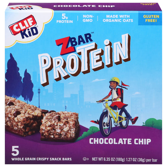 Zbar Protein Whole Grain Crispy Chocolate Chip Snack Bars 5 - 1.27 oz Bars