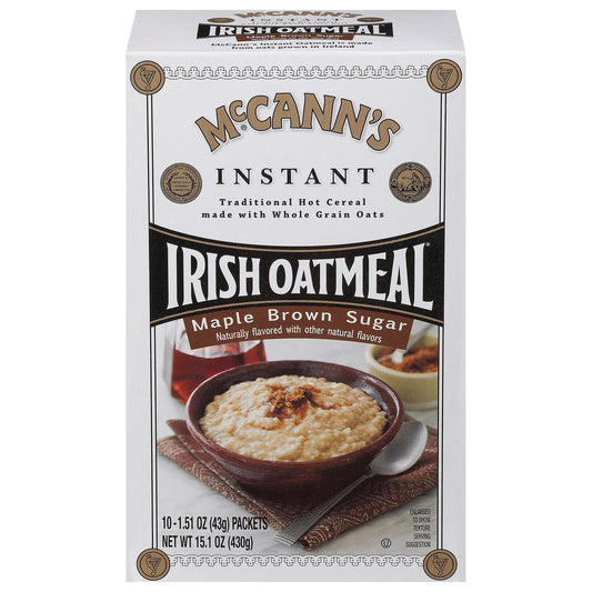 McCann's Instant Irish Maple Brown Sugar Oatmeal 10 - 1.51 oz Packets
