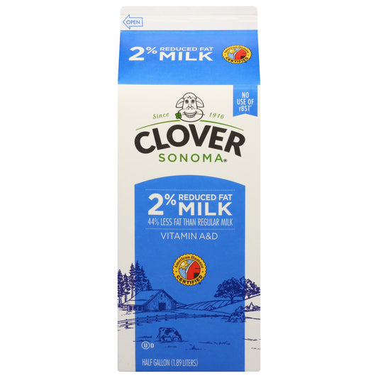 Clover Sonoma 2% Reduced Fat Milk 0.5 gal