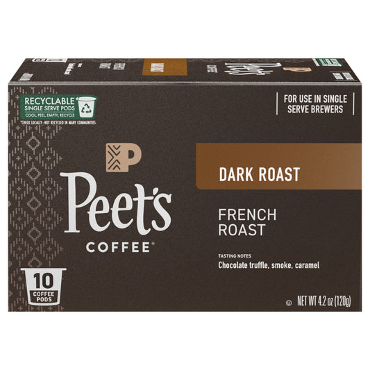 Peet's Coffee, French Roast Dark Roast Coffee Pods - 10ct Carton