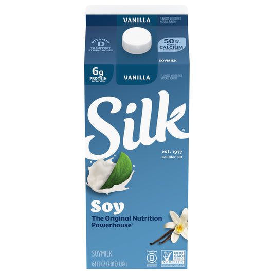 Silk Vanilla Soy Milk, Half Gallon
