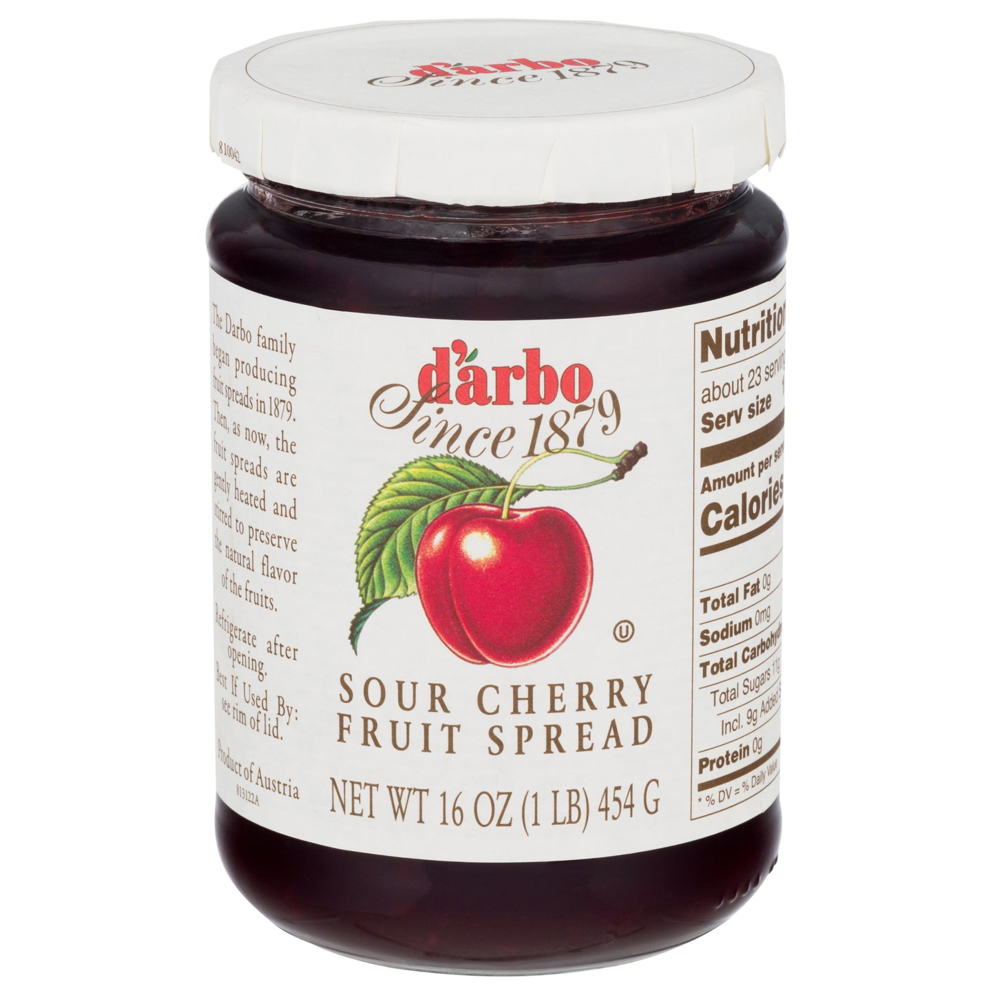 D'arbo Sour Cherry Fruit Spread 16 oz