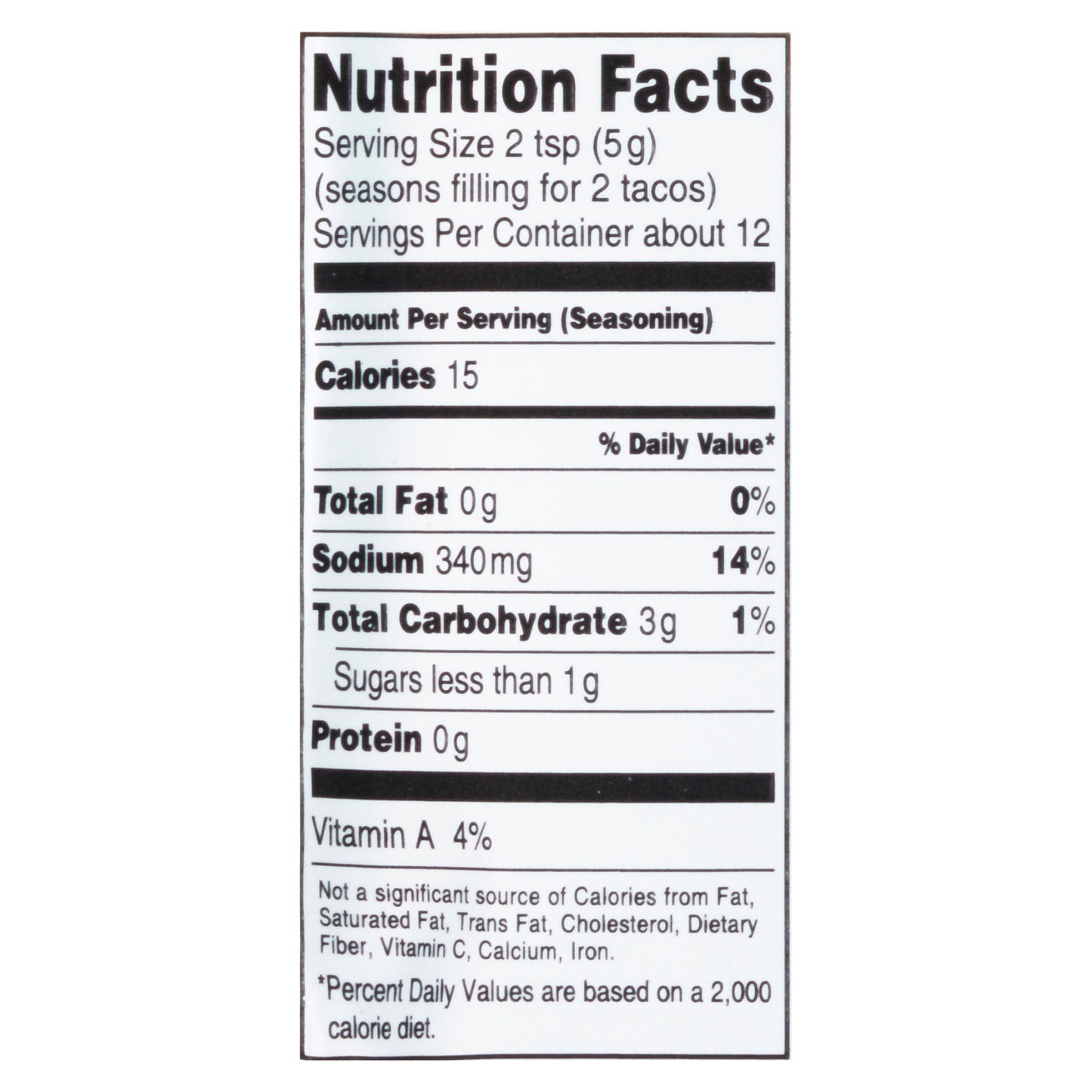 Lawry's Family Size Original Taco Seasoning Mix, 2 oz