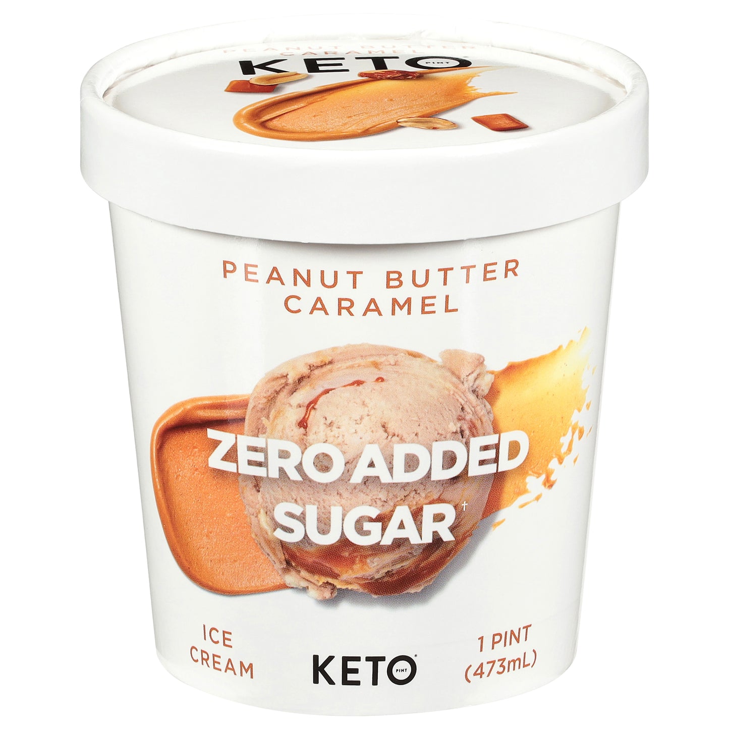 Keto Pint Zero Added Sugar Peanut Butter Caramel Ice Cream 1 pt