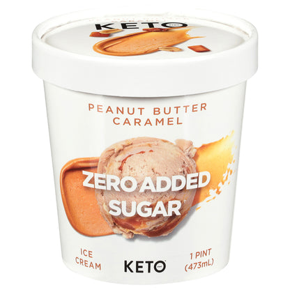 Keto Pint Zero Added Sugar Peanut Butter Caramel Ice Cream 1 pt