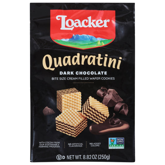 Loacker Quadratini Dark Chocolate Wafer Cookies Bite Size 8.82 oz