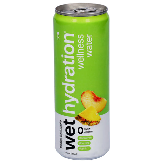 Wet Hydration Peach Pineapple Wellness Water 12 fl oz
