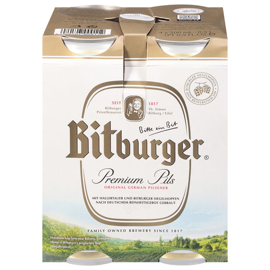 Bitburger Premium Pils Beer 4 - 16.9 fl oz Cans