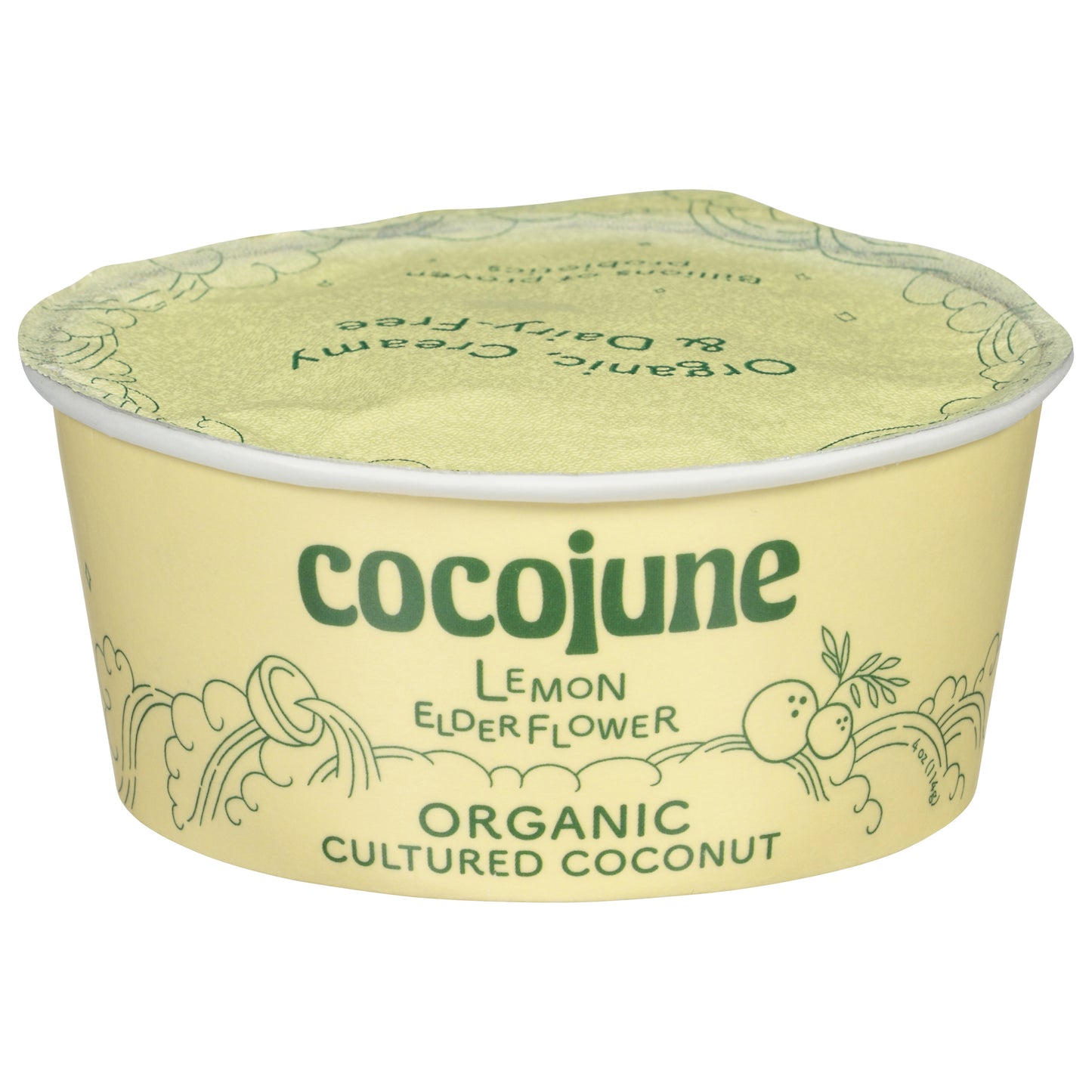 Cocojune Organic Lemon Elderflower Cultured Coconut 4 oz