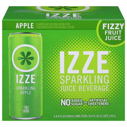 Izze Sparkling Apple Flavored Juice Beverage 6 - 8.4 fl oz Cans