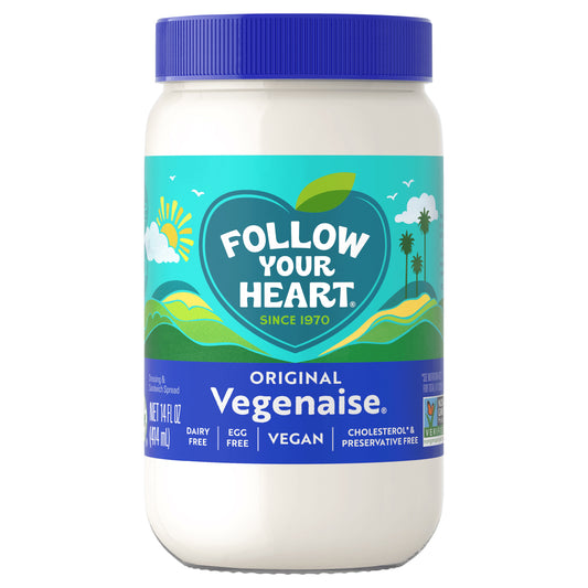 Follow Your Heart Vegenaise, Original, Dairy Free, Egg Free Mayo, 14 FL OZ Jar