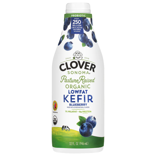 Clover Sonoma 1% Milkfat Organic Lowfat Blueberry Kefir 32 fl oz