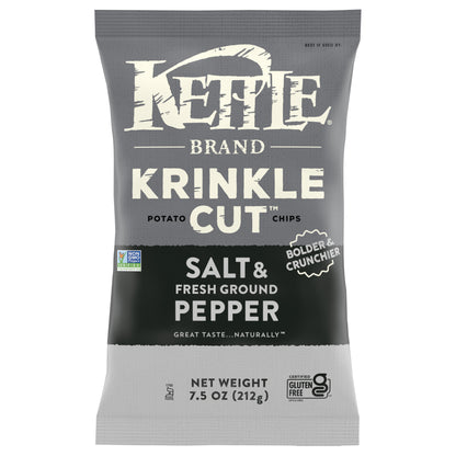 Kettle Brand Krinkle Cut Salt & Fresh Ground Pepper Potato Chips 7.5 oz