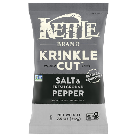 Kettle Brand Krinkle Cut Salt & Fresh Ground Pepper Potato Chips 7.5 oz