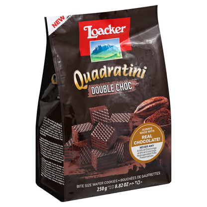 Loacker Bite Size Double Chocolate Wafer Cookies 250 gr