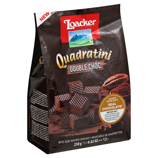 Loacker Bite Size Double Chocolate Wafer Cookies 250 gr