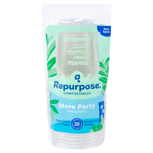 Repurpose Compostable Cold Cups, 12 Oz/20 Ct