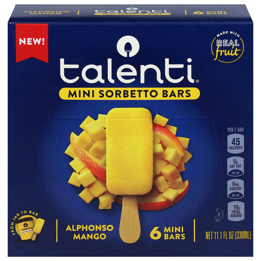 Talenti Alphonso Mango Sorbetto Bars Mini 6 ea